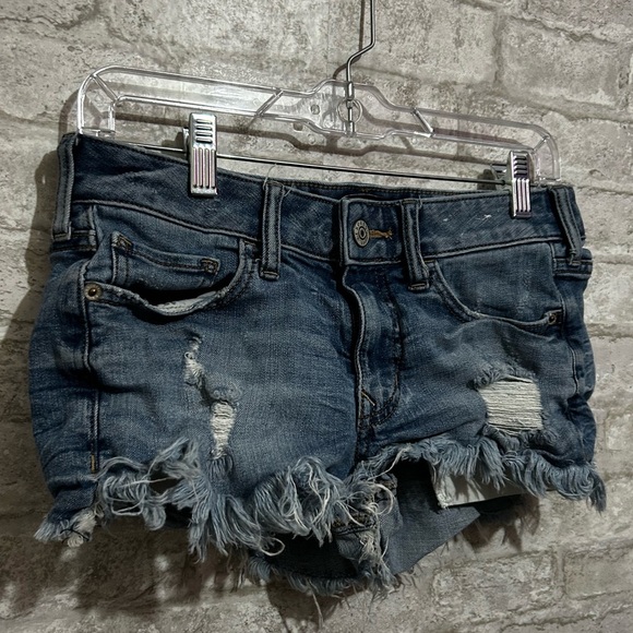Express Shortie Denim Shorts - Picture 1 of 9